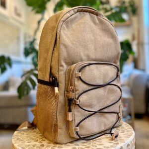NWT Tan Canvas Backpack